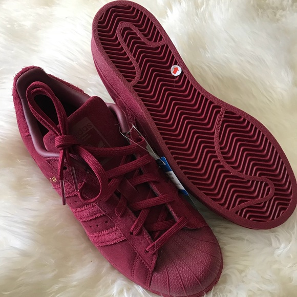 Adidas original superstar J sneakers, burgundy - Picture 4 of 6